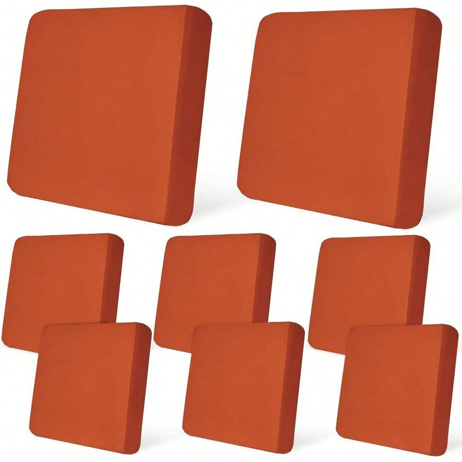 2pcs/4pcs/6pcs/8pcs Patio Cushion Covers Stretch Outdoor Couch Cushions Slipcovers Replacement Washable Furniture Protector With Elastic Bottom Sofa Chair Seat Cover, Red Orange